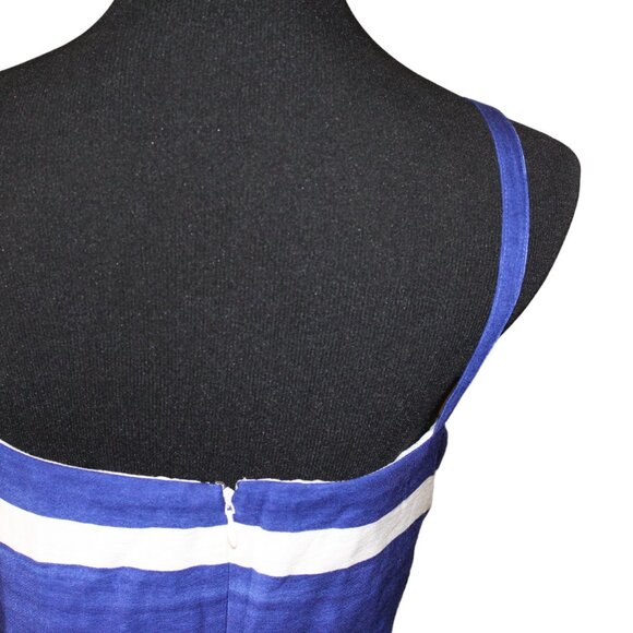 Ann Taylor Dress LOFT Nautical Blue Stripe Summer Women’s Size 14 NWT's - Picture 11 of 16